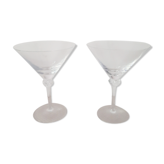 Duo verres à cocktail Daum cristal Boléro