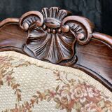 Shepherdess armchair in rosewood fleuron shell Napoleon III