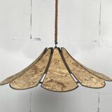 XL clover cork hanging pendant lamp, Germany 1970s