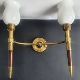 Pair of large torch-style wall sconces from the 1950s