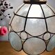 Vintage lampshade suspension in mother-of-pearl and brass