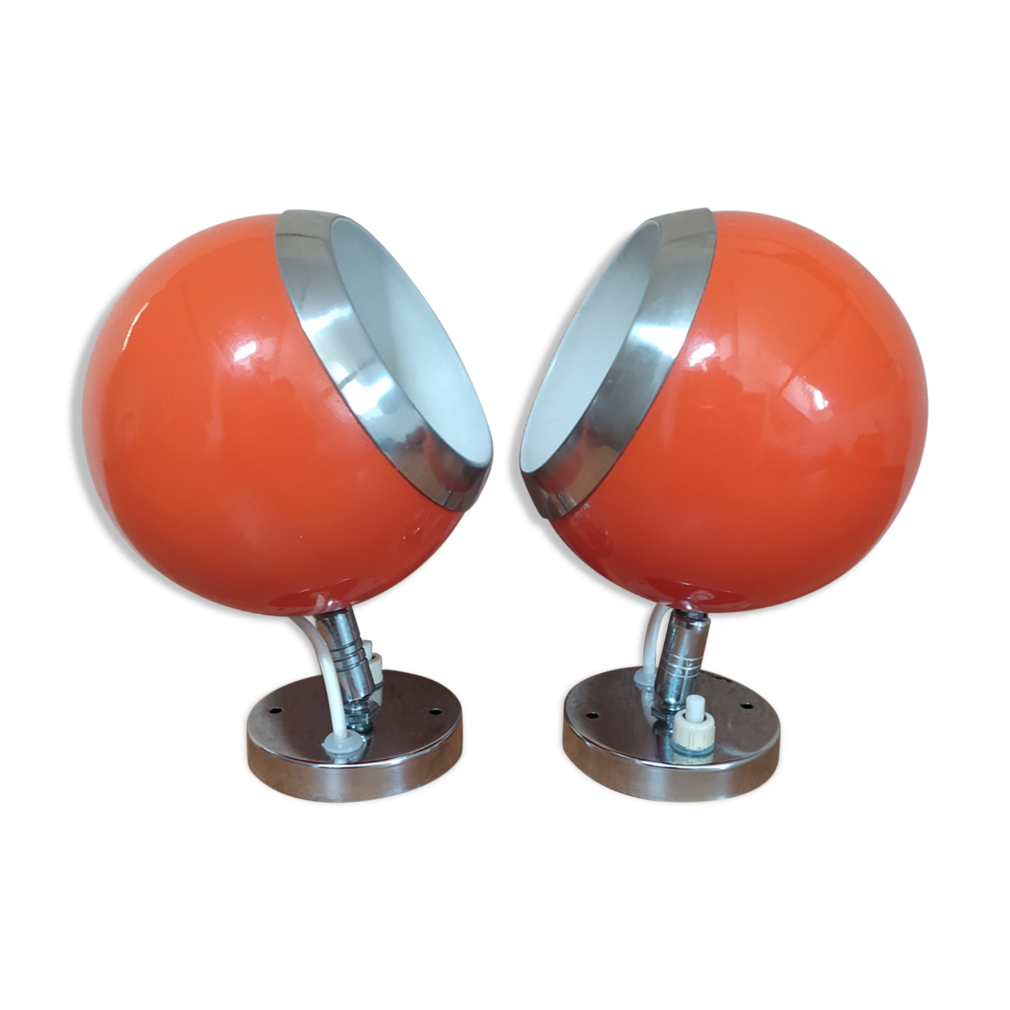 Paire d'appliques eyeball orange