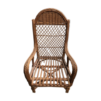 Fauteuil d’enfant en rotin et bois