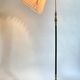 Brass floor lamp with dark brown leather trim, Swedish / Scandinavian Modernity
