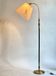 Brass floor lamp with dark brown leather trim, Swedish / Scandinavian Modernity