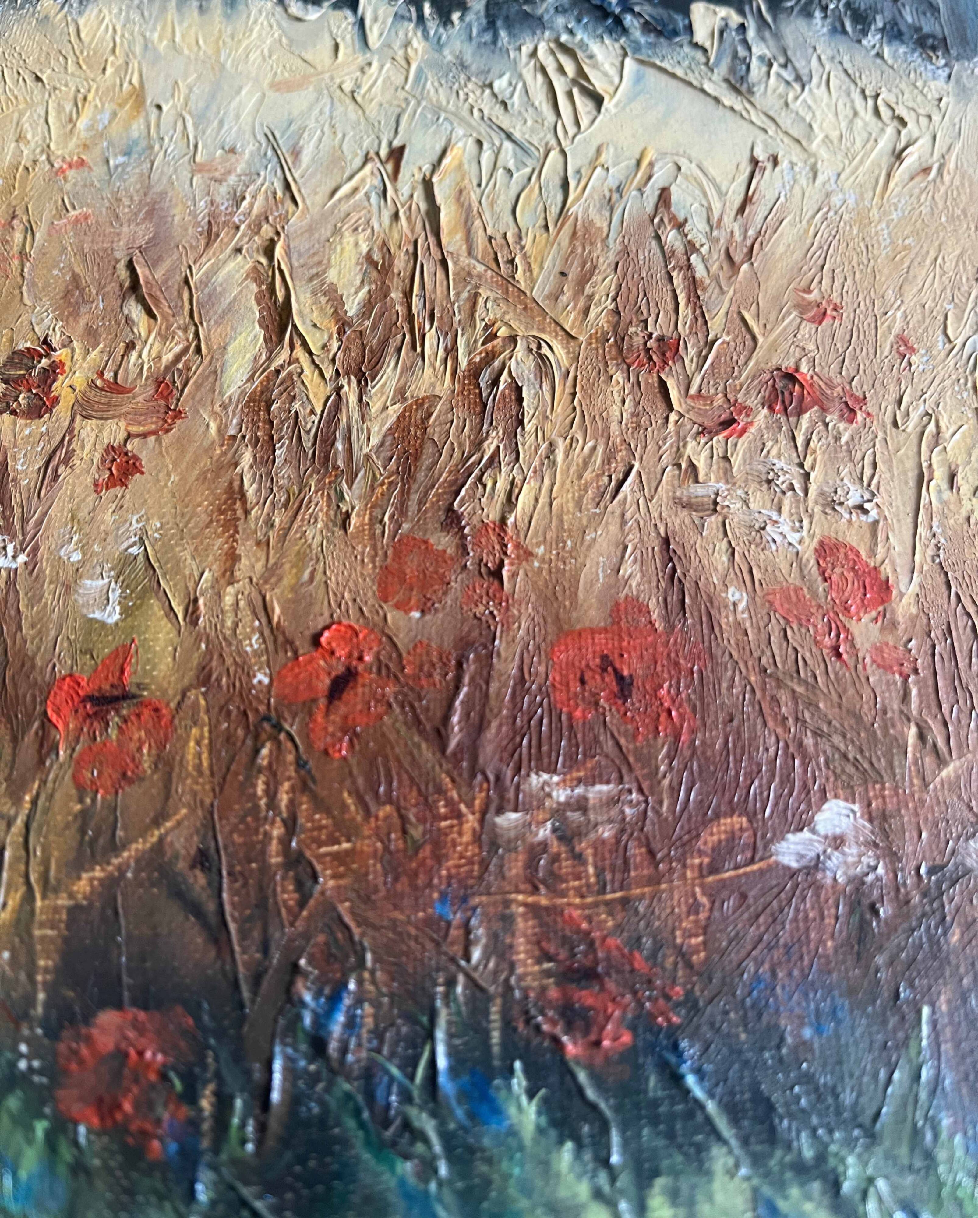 Tableau HST "Landscape with Poppies and Wheat Field" J. De Beaucourt (school).