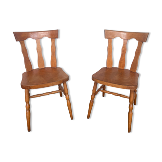 Paire de chaises bistrot Baumann de 1930 troquet