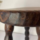 Brutalist wooden stool