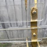 4 folding chairs garden style gilded metal structure and plexiglass slats