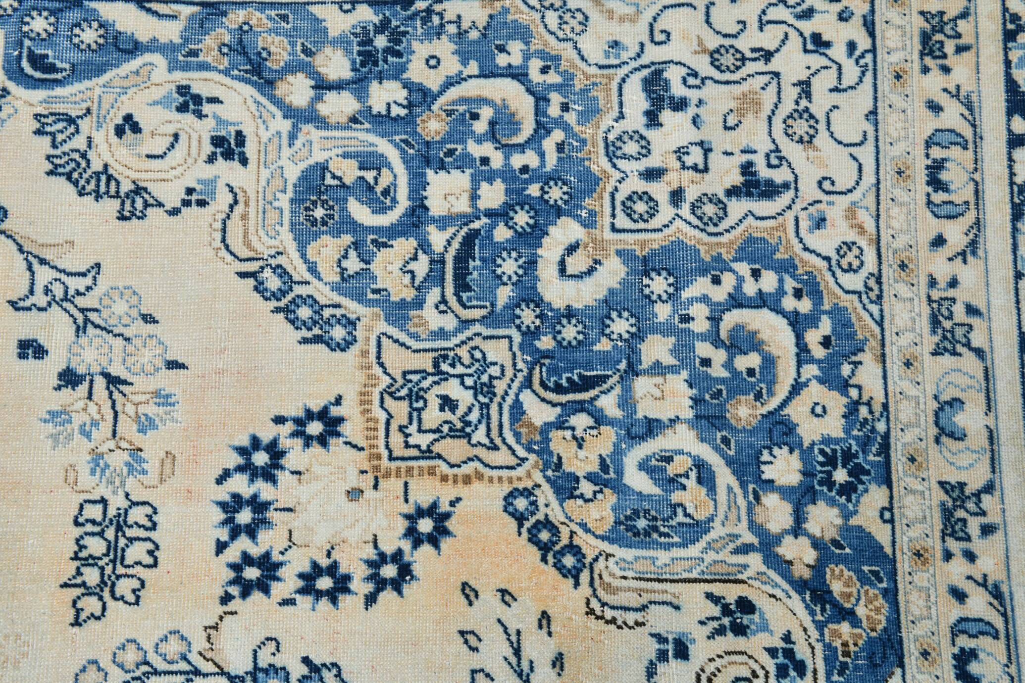 9x12 Antique 57s Classic Pattern Blue Persian Area Rug, 282x385Cm