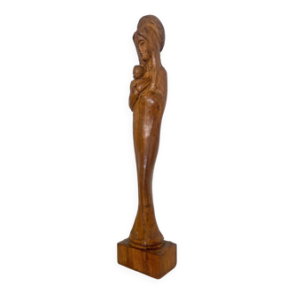 Vierge à l’enfant en bois