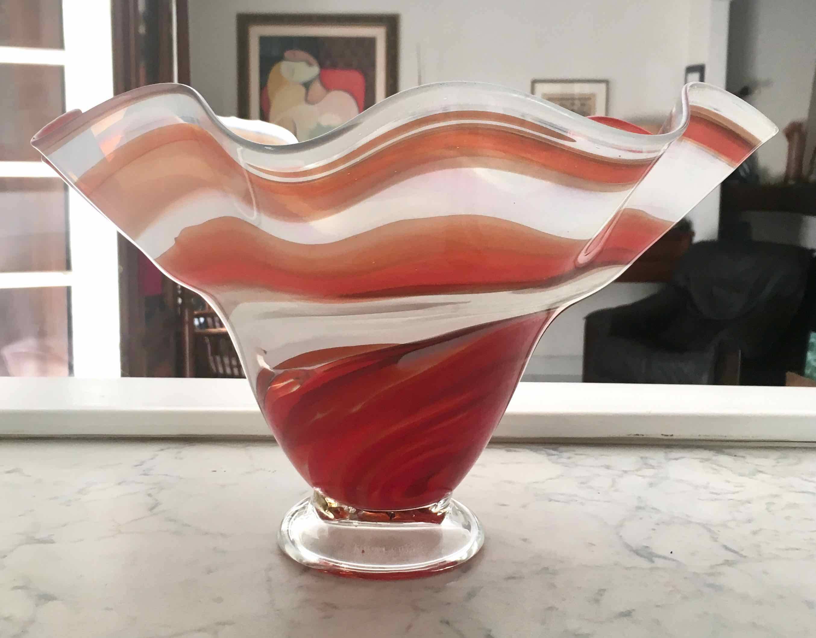 Blown glass cup or vase 1980 Jozefina Krosno