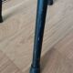 Wooden seat stool with metal legs