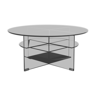 Table basse en verre fumé parsol di guerra masiero 1970 vintage modernisme