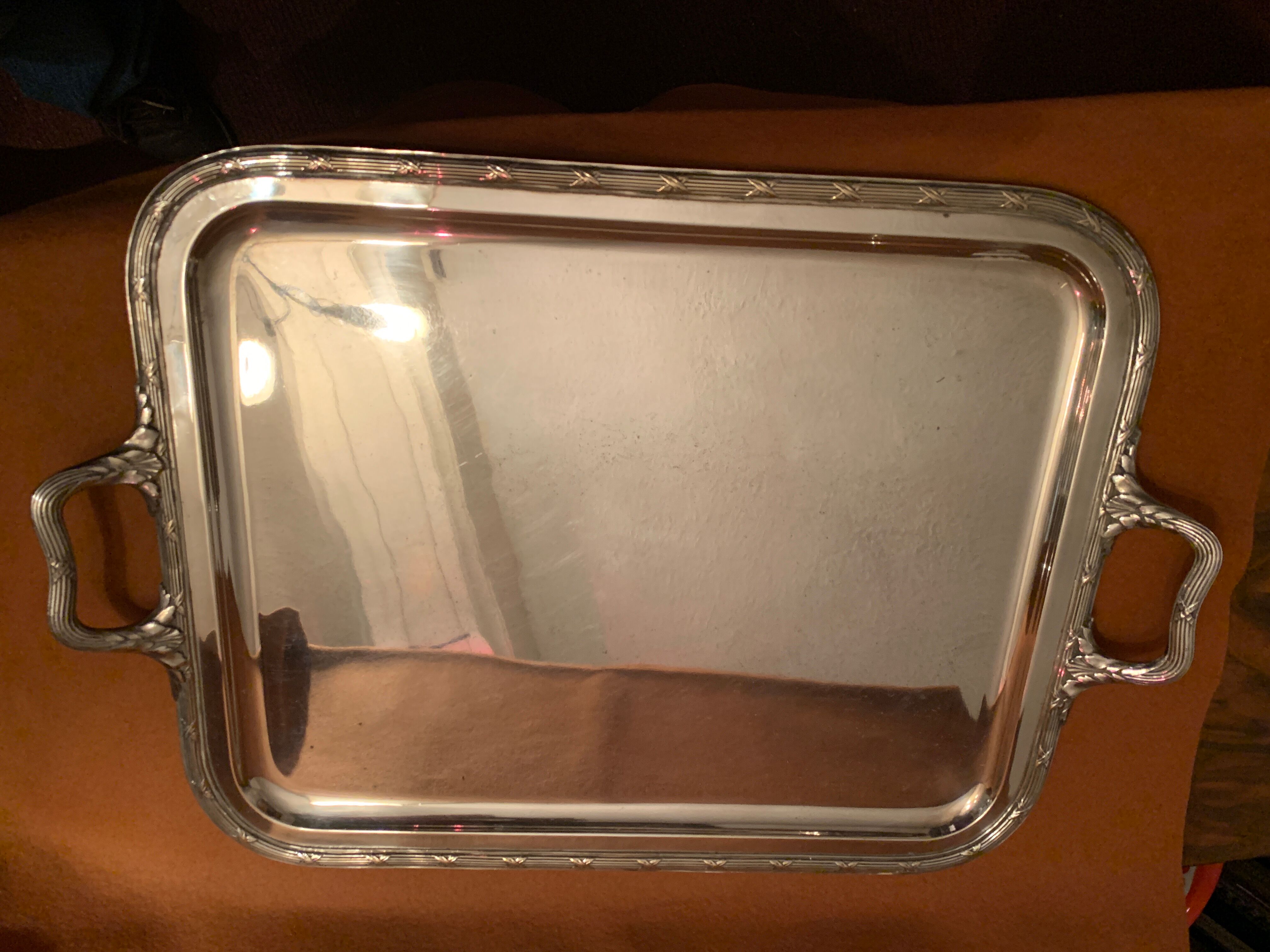 Silver metal tray