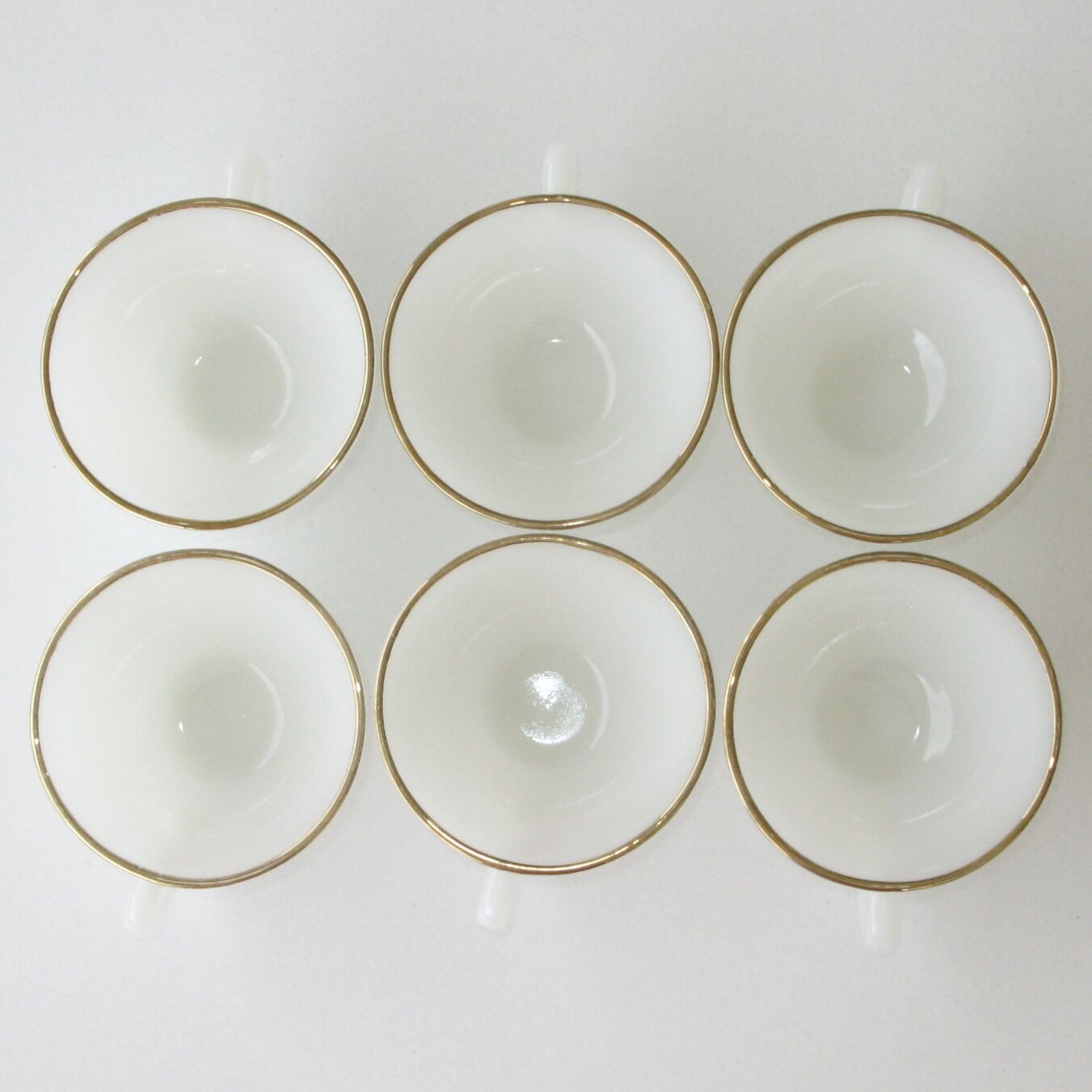 White opaline coffee service 6 cups and 6 under cups - Arcopal