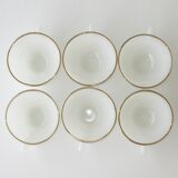 White opaline coffee service 6 cups and 6 under cups - Arcopal