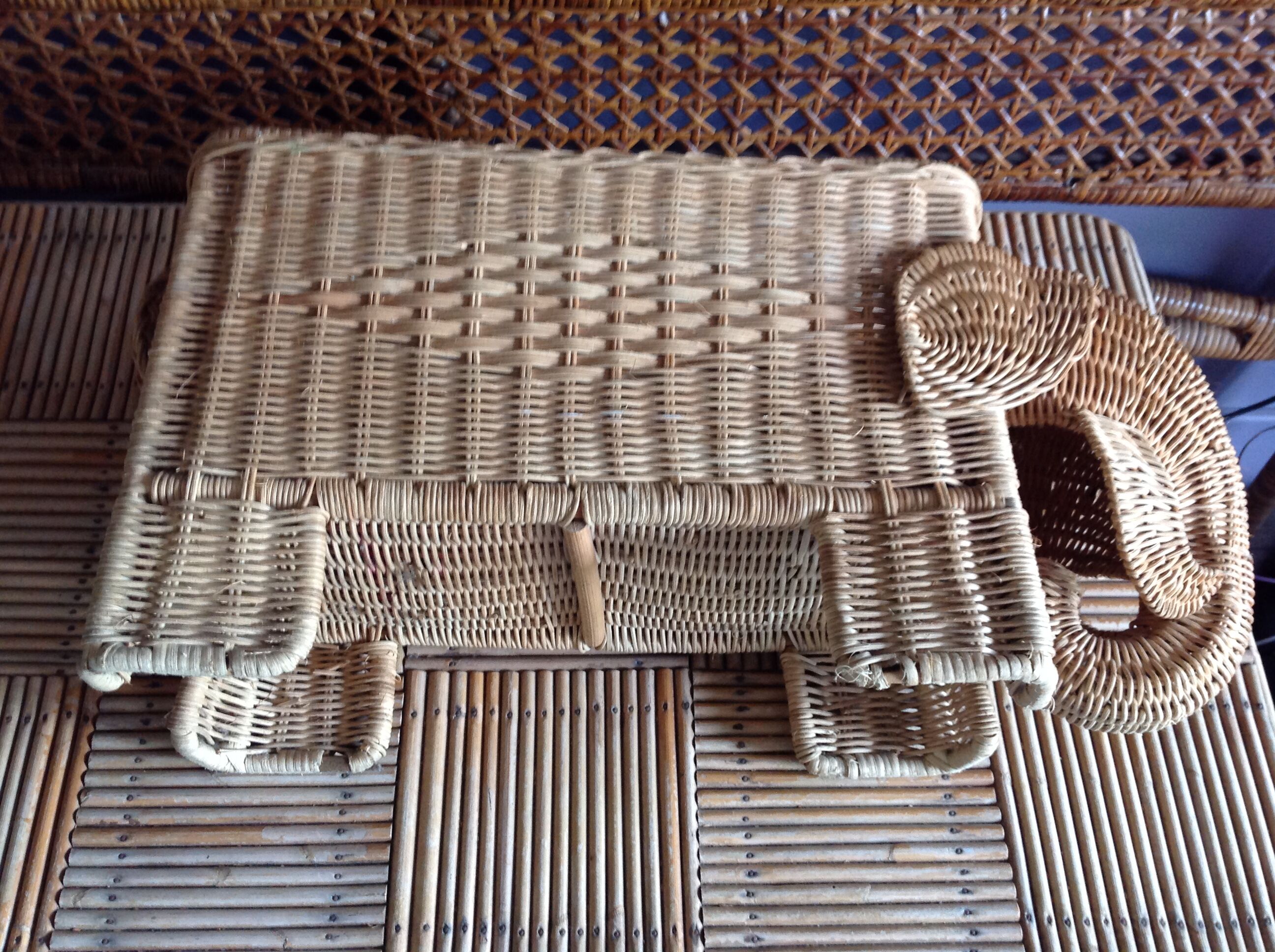 Vintage elephant basket