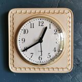 Vintage ceramic clock square silent wall clock "Quarz caramel"