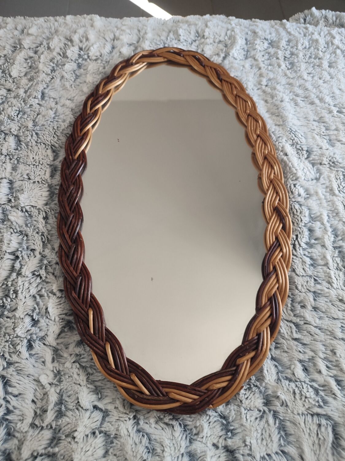 Vintage rattan mirror breuillot