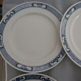 Set of 6 flat plates 1900 Faience K&G Luneville Yvetot L2