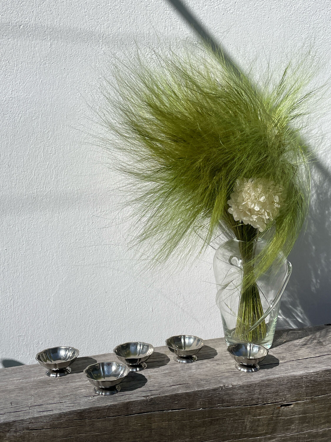 5 stainless steel cups 1970