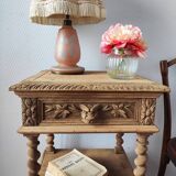 Old solid oak console Louis XIII style
