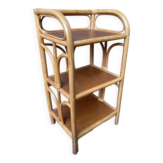 Vintage 3-tier rattan shelf