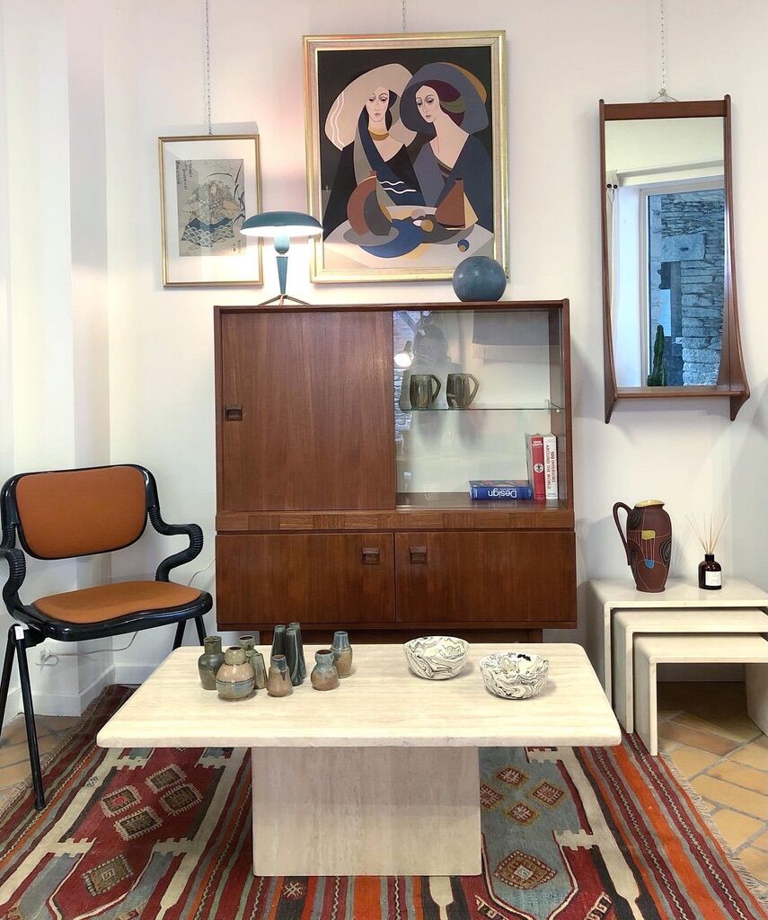 Travertine coffee table Italy 1970