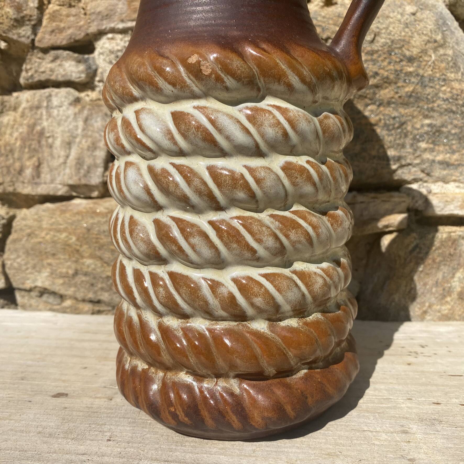 Vase en céramique West Germany effet cordage