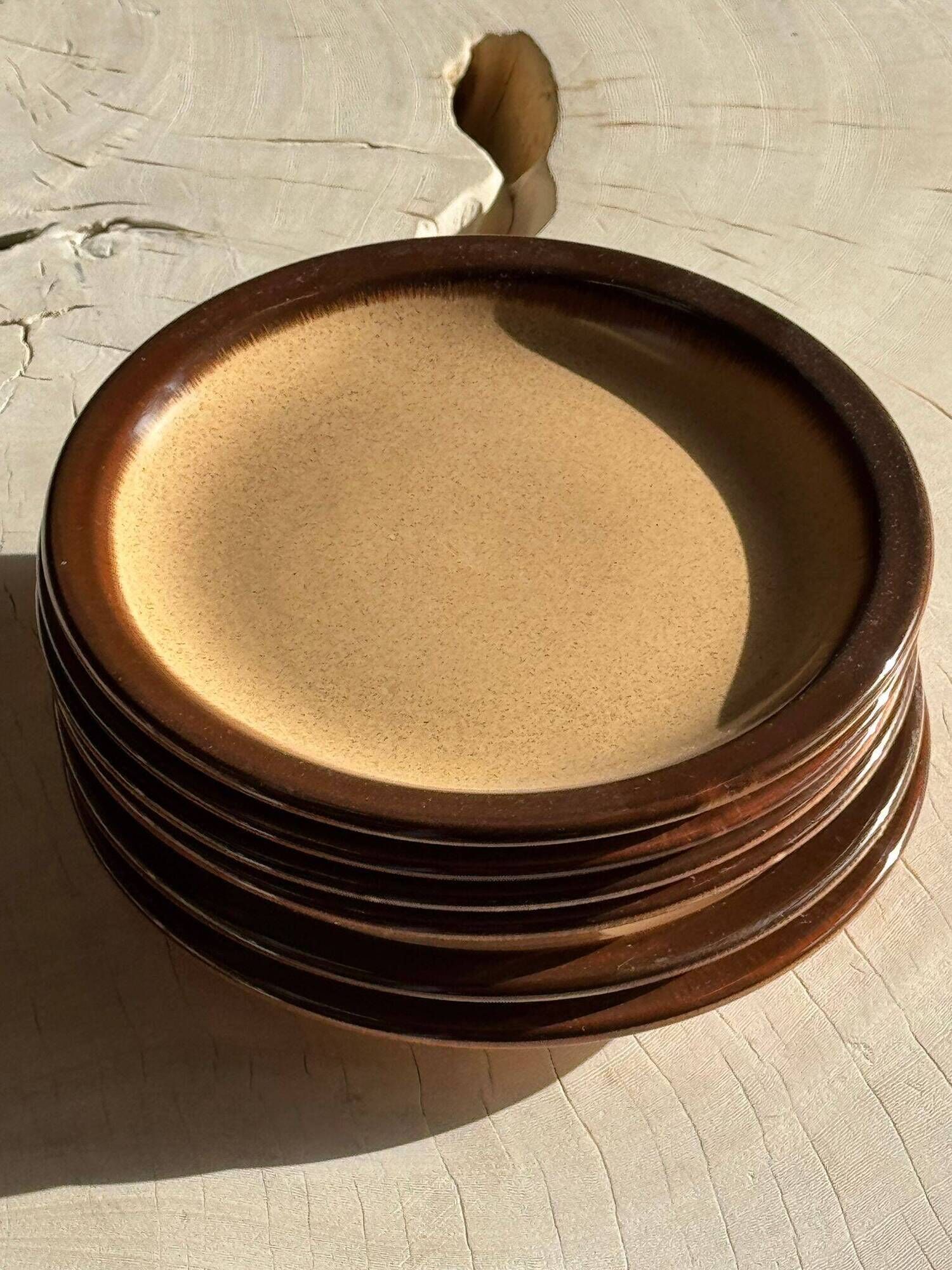 Set of 6 small stoneware dessert plates, Oxford brand, made in Brazil