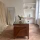 Mid-century Gio Ponti desk / Italian desk with a wooden and glass top