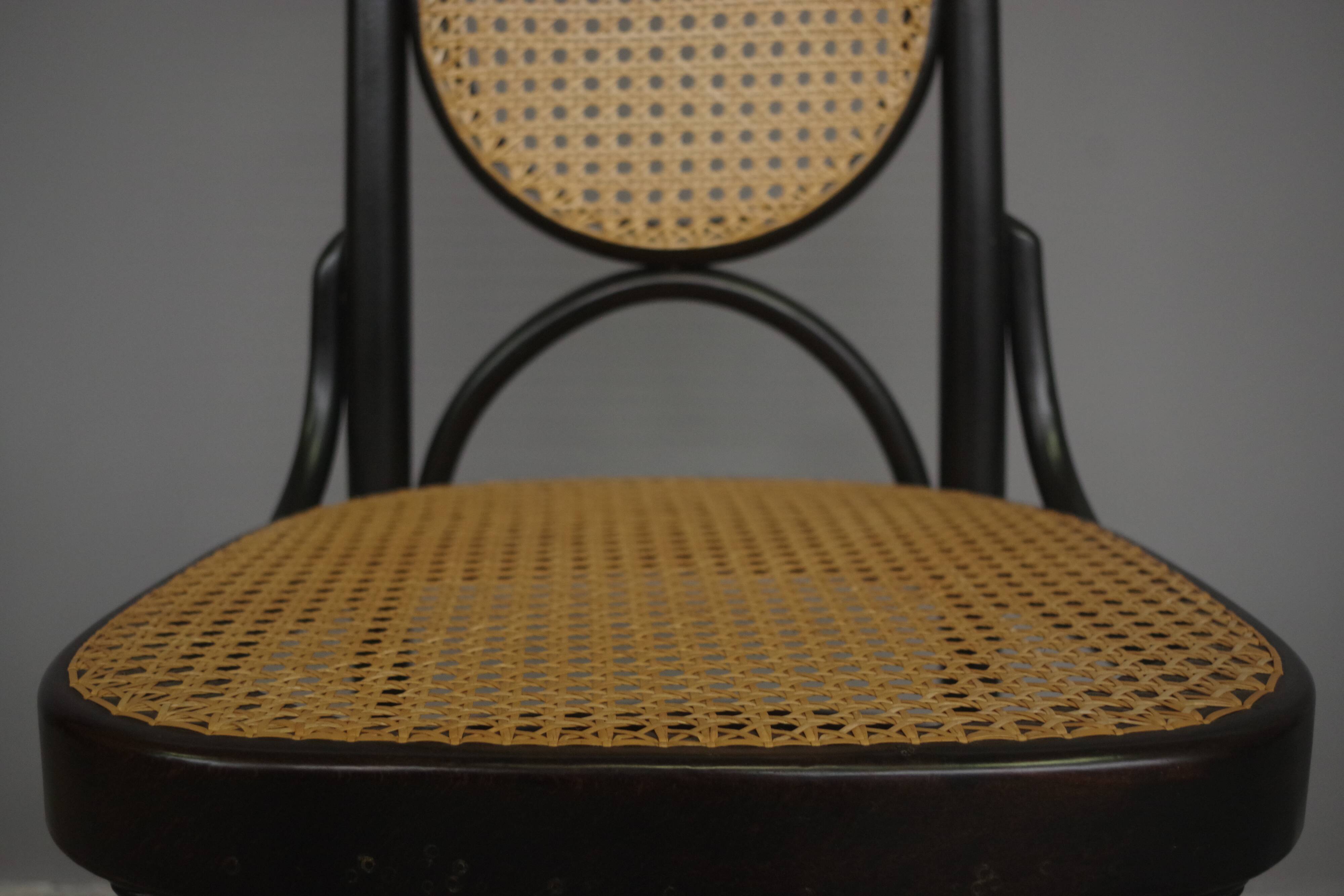 Chairs in curved beech and vienna straw, 1980s, set of 4