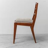 Pair of mahogany chairs with corduroy velvet, 1950s vintage modernism