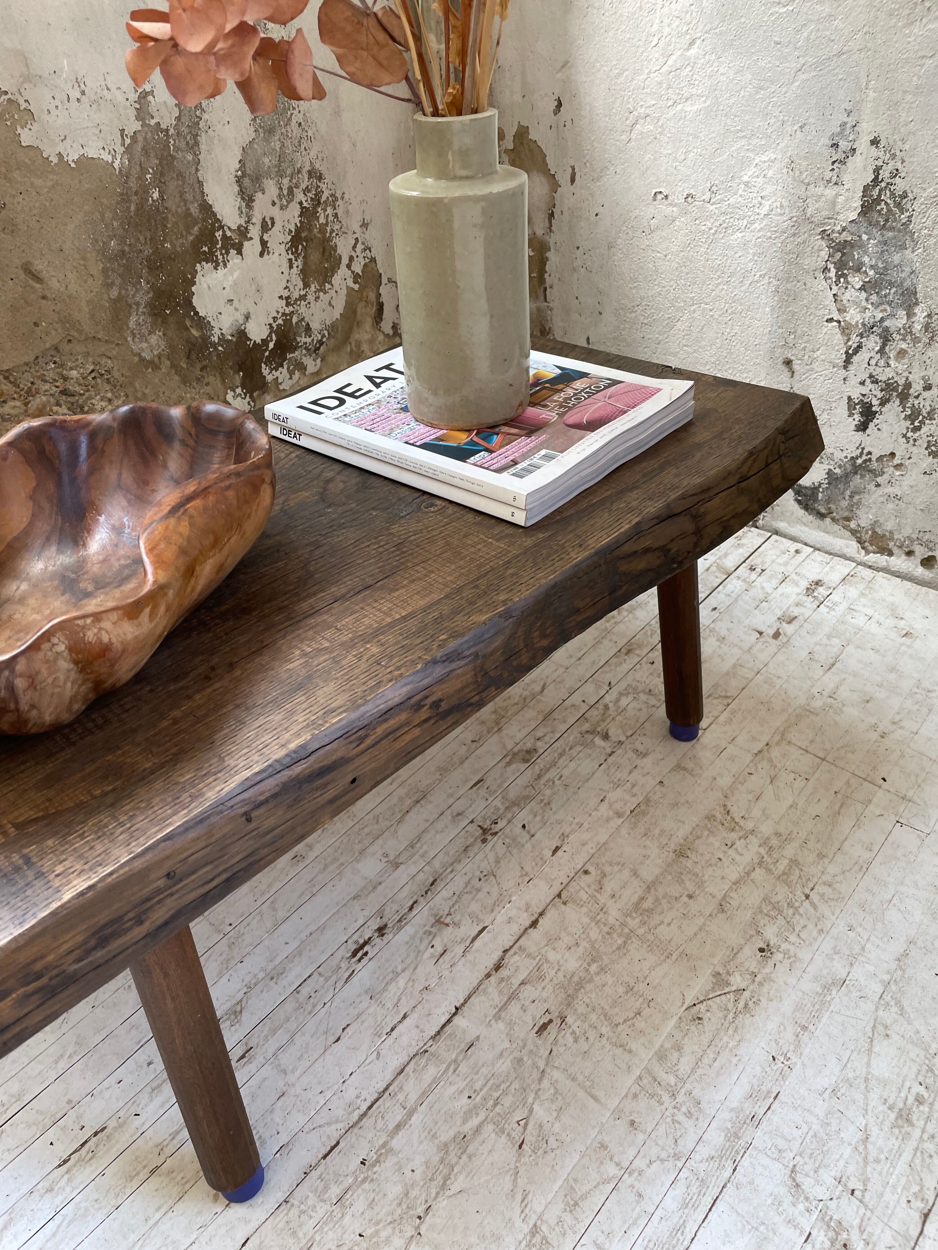 Brutalist oak coffee table