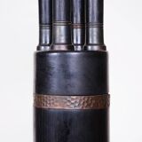 Restored Art Deco Pedestal, Oak, Brass, J. F. M. Hoffmann, Austria, 1920s