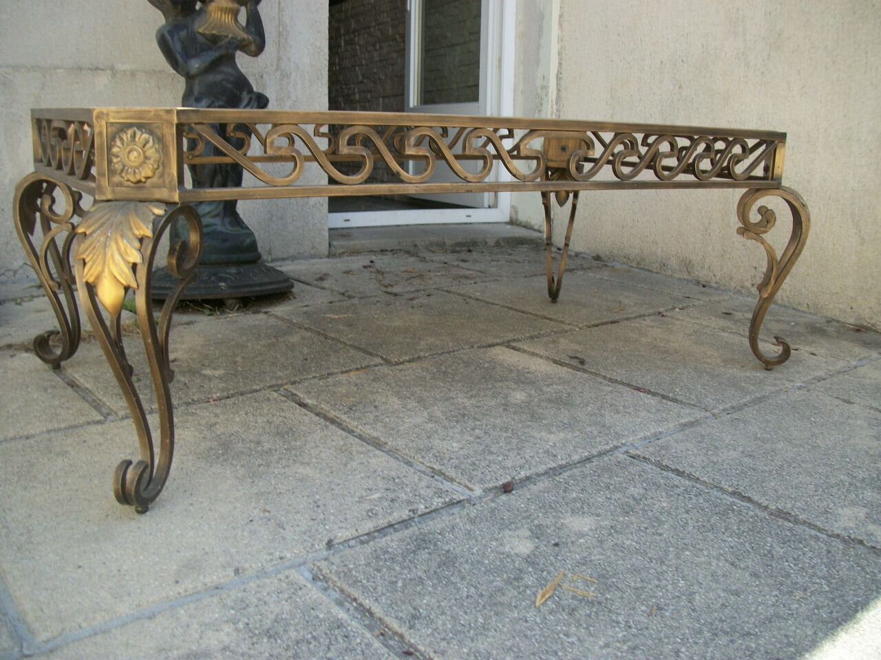 Metal and glass coffee table