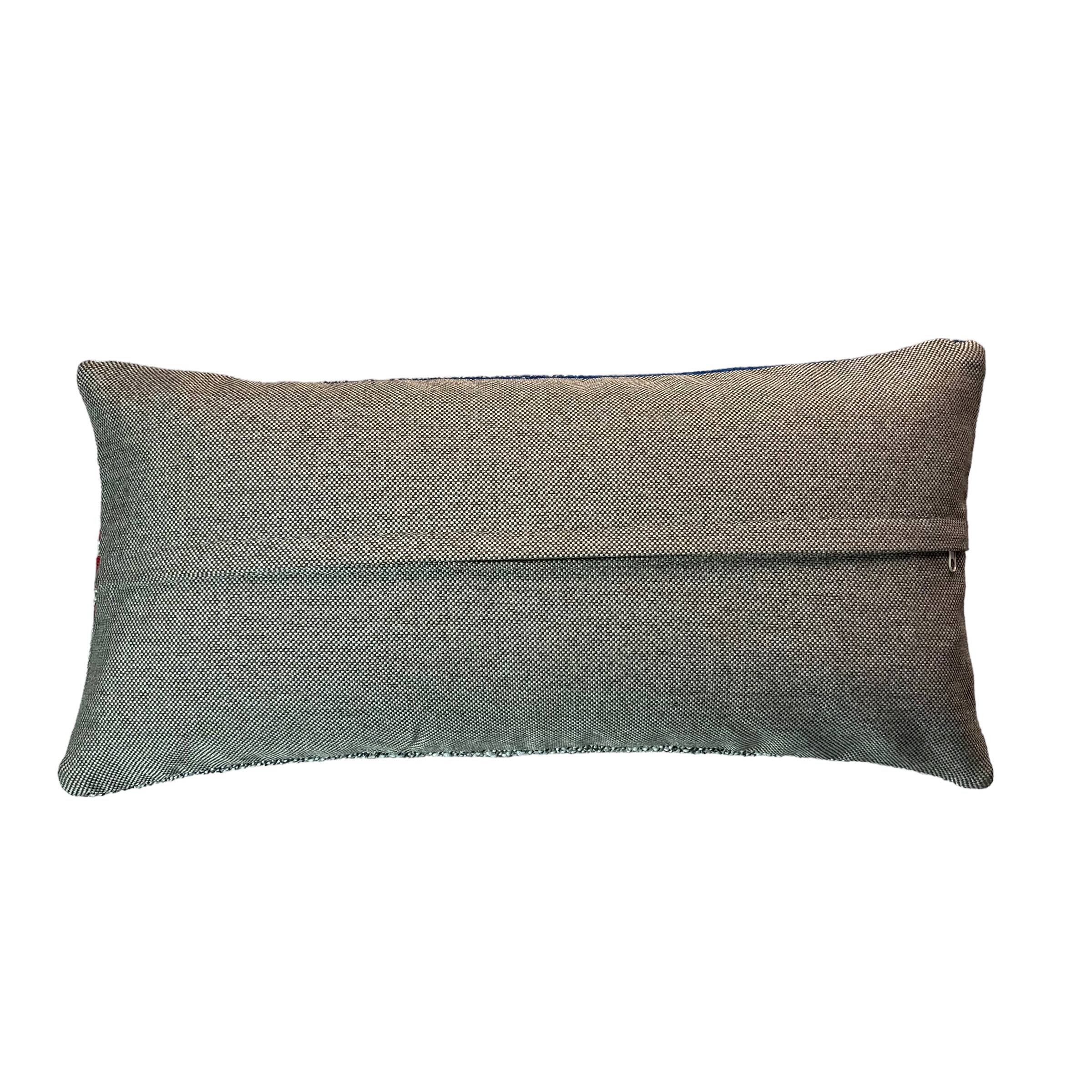 Vintage turkish kilim cushion cover , 30 x 60 cm