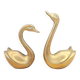 Pair brass swans