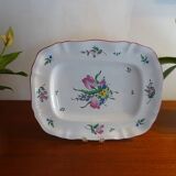 Large dish KG Lunéville street lamp tulip and flowers - 35.5 cm x 28 cm