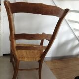 fauteuil campagnard ancien assise en rotin