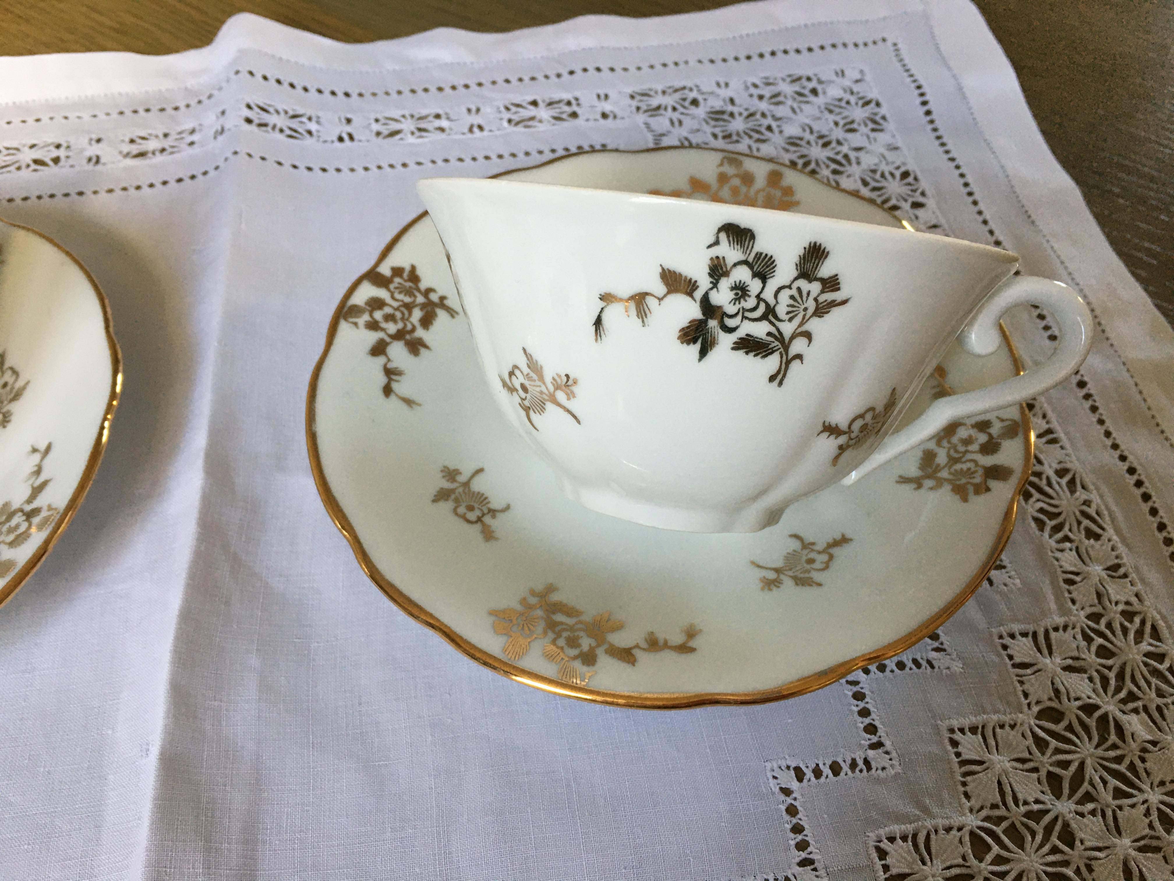 Duo vintage porcelain breakfast from Limoges