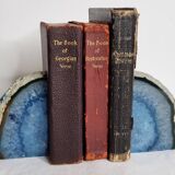 Pair of polished blue agate bookends - 11 cm