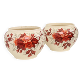 Large Antique Flower Pots Cachepots  Floral Decor