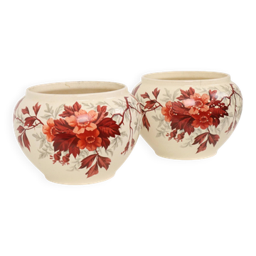 Large Antique Flower Pots Cachepots  Floral Decor