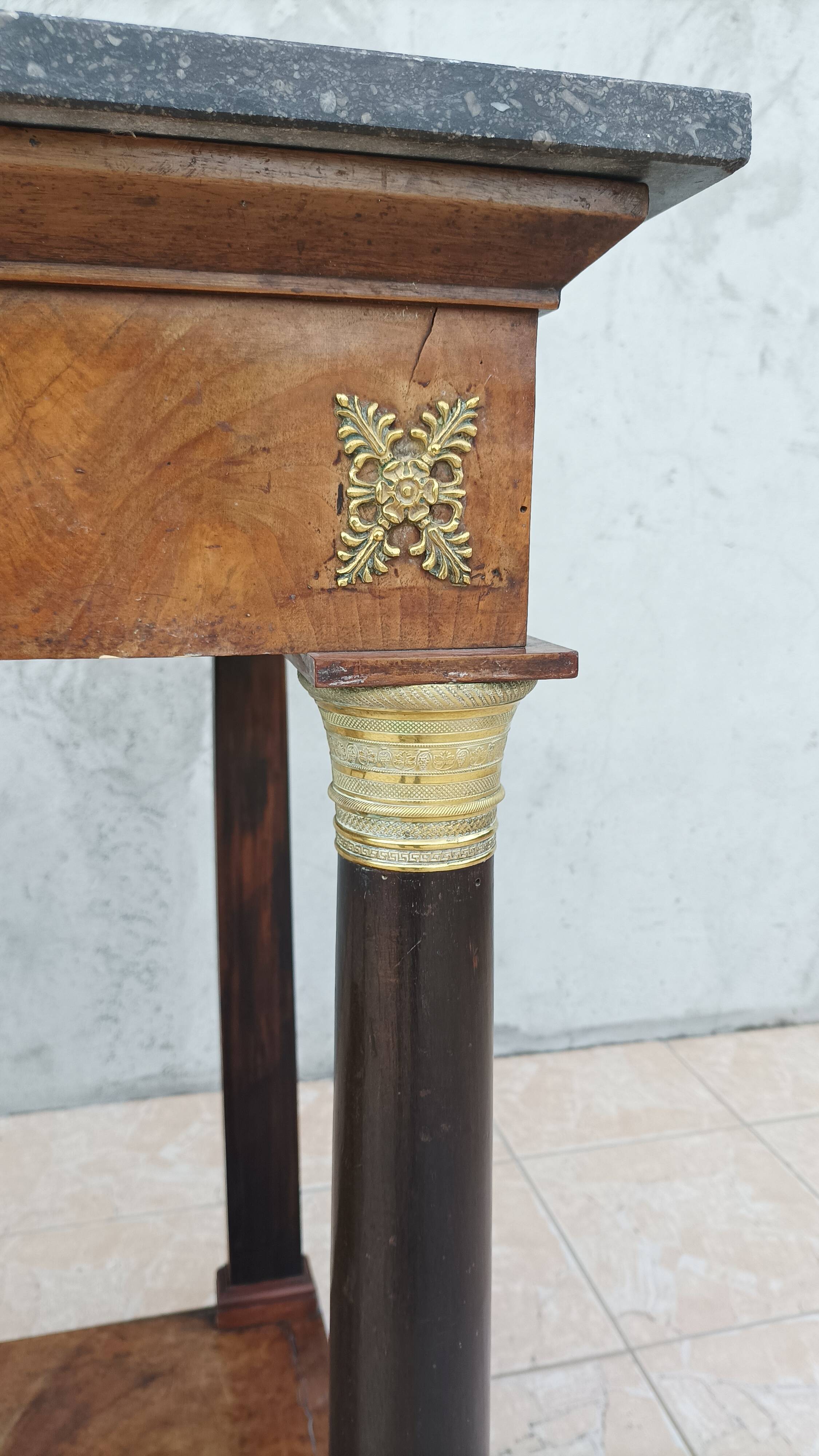 Large Empire period mahogany console table