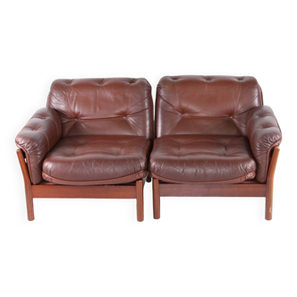 Modular leather sofa