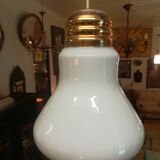 Pair of giant opaline bulb suspensions