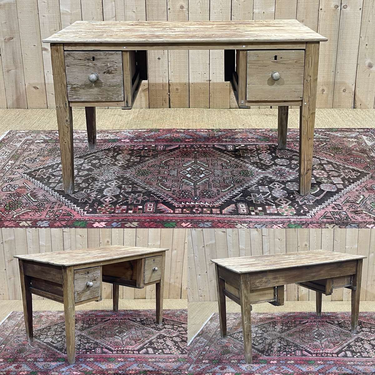 English flat desk in fir of the early twentieth century