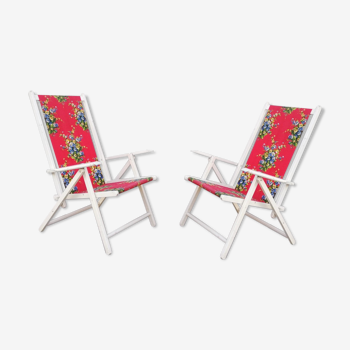 Paire de fauteuils de jardin pliables